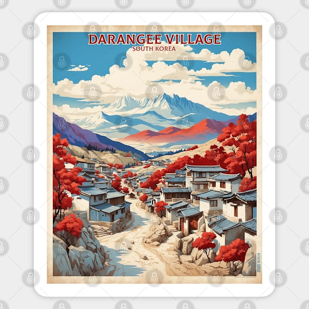 Darangee Village South Korea Travel Tourism Retro Vintage Sticker by TravelersGems